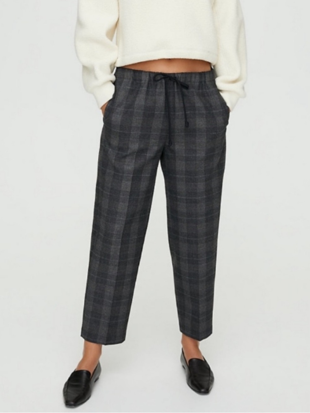 The Group by Babaton Jimmy Pant Mid Rise Twill Trousers Size Medium Grey Aritzia